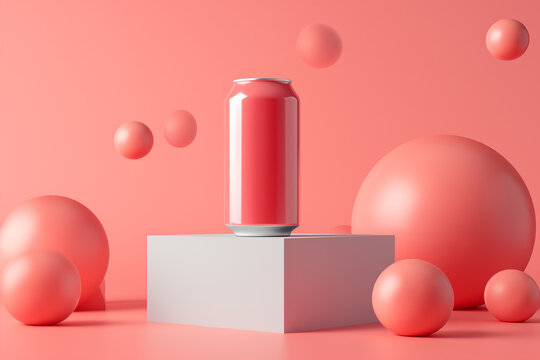 red drink oack on a pink background