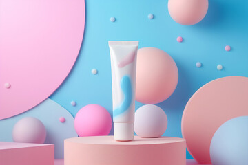 Cosmetic product mock up, mininalist background