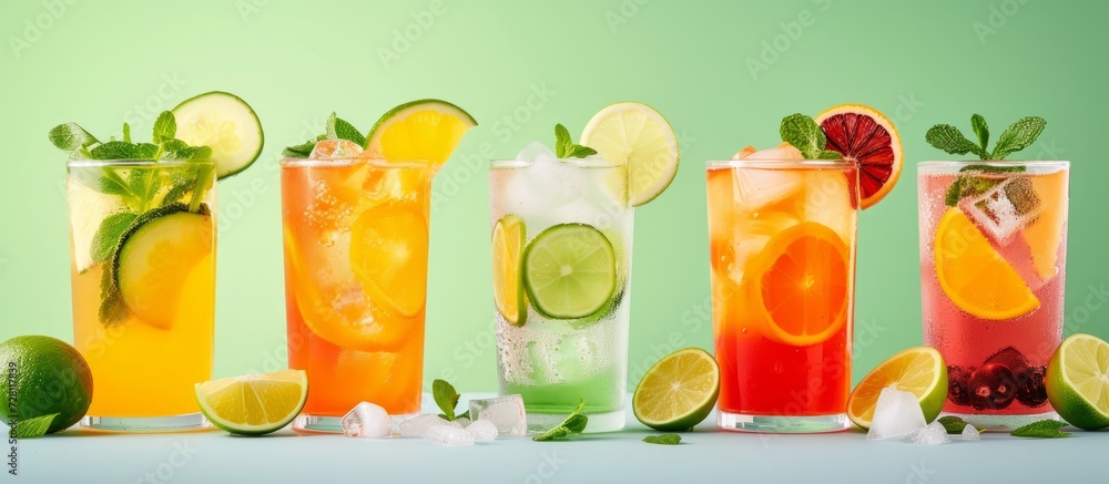 Canvas Prints Refreshing Variety of Cold Drinks to Beat the Summer Heat: Try our Exciting Assortment of Variety, Cold, Drinks to Stay Cool and Hydrated this Summer