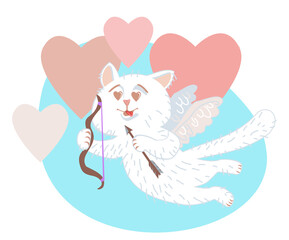 Cat Cupid  cartoon illustration