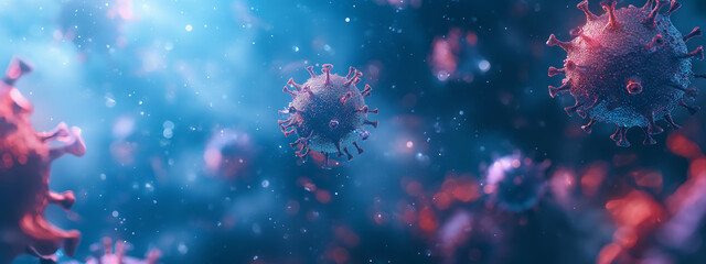 Fototapeta na wymiar Close up illustration of viruses, 3d