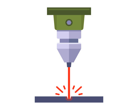laser machine for metal. flat vector illustration