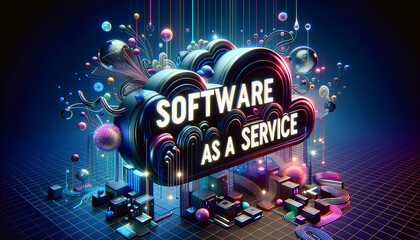 Software as a Service: Bold typographic tapestry of technology and commercial appeal
