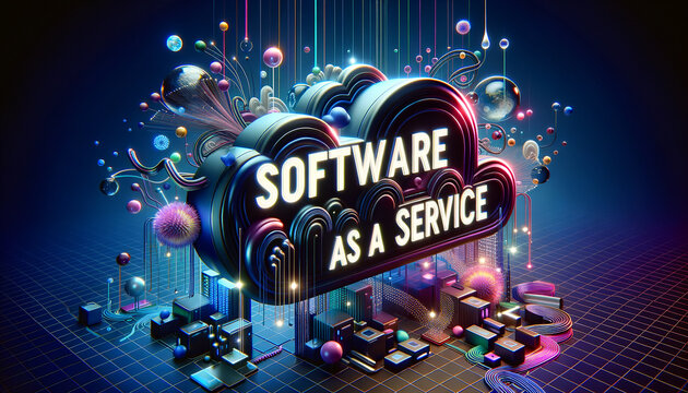 Software as a Service: Bold typographic tapestry of technology and commercial appeal