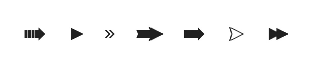 Pixel arrow icon set. Vector EPS 10