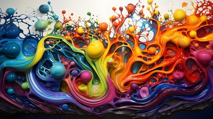 Vibrant Abstract Paint Splash Wave
