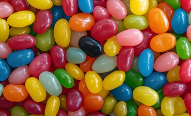 Fototapeta na wymiar Colorful Temptations - Closeup View of Multi-Colored Jelly Beans