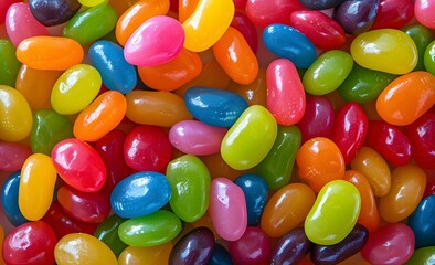Colorful Temptations - Closeup View of Multi-Colored Jelly Beans