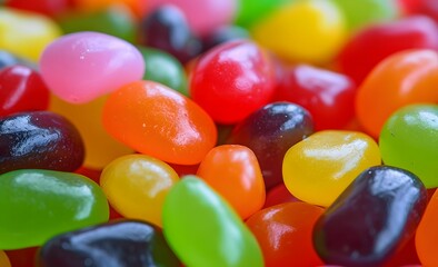 Colorful Temptations - Closeup View of Multi-Colored Jelly Beans