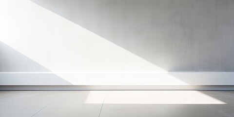 Minimalist white interior background photograph, softly-shadowed girder corners.