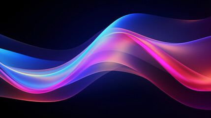  holographic iridescent neon curved wave in motion - obrazy, fototapety, plakaty