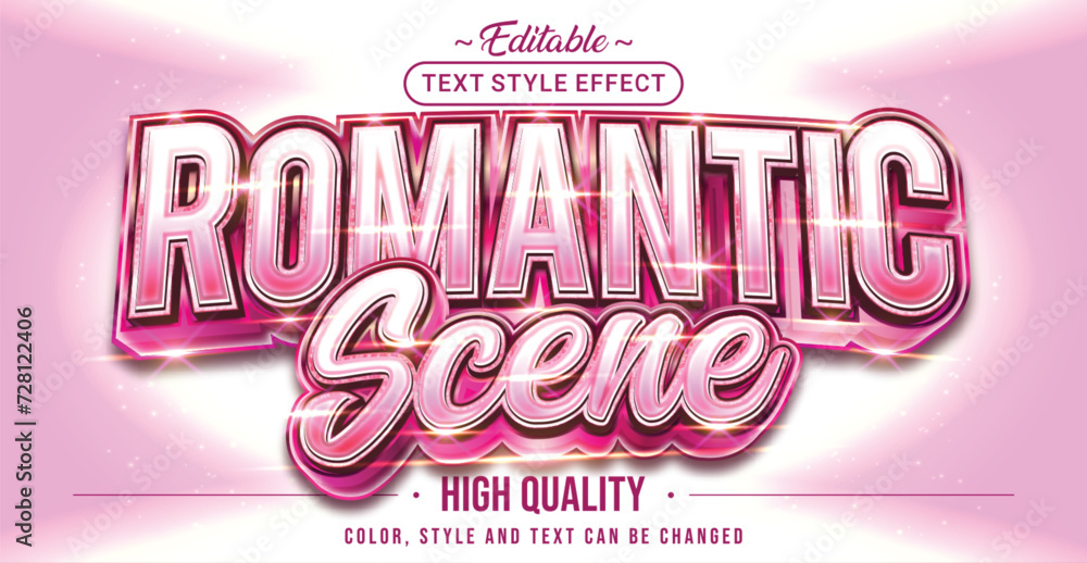 Poster Editable text style effect - Romantic Scene text style theme.