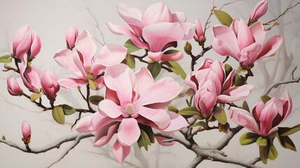  pink magnolia flowers