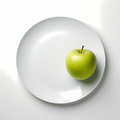 green apple on a plate