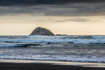 Evening light at Muriwai beach