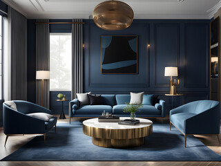 Captivating 3D Rendering: Modern Apartment Living Room with Exquisite Interior