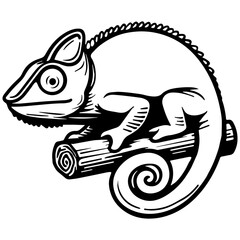 Chameleon Sketch Drawing.