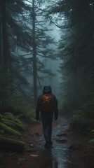 Obraz premium person in the woods