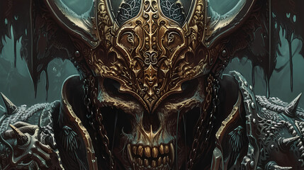 A close up of an orc wearing a helmet, symmetrical epic fantasy art, fantasy rpg symmetrical portrait