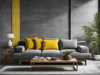 a-sleek-grey-sofa-takes-center-stage-adorned-with-vibrant-yellow-pillows-that-add-a-pop-of-color-