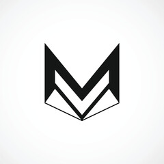 Modern M letter abstract logo design concept isolated vector template illustration