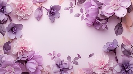 Romantic flower background with purple flower decoration,generative ai