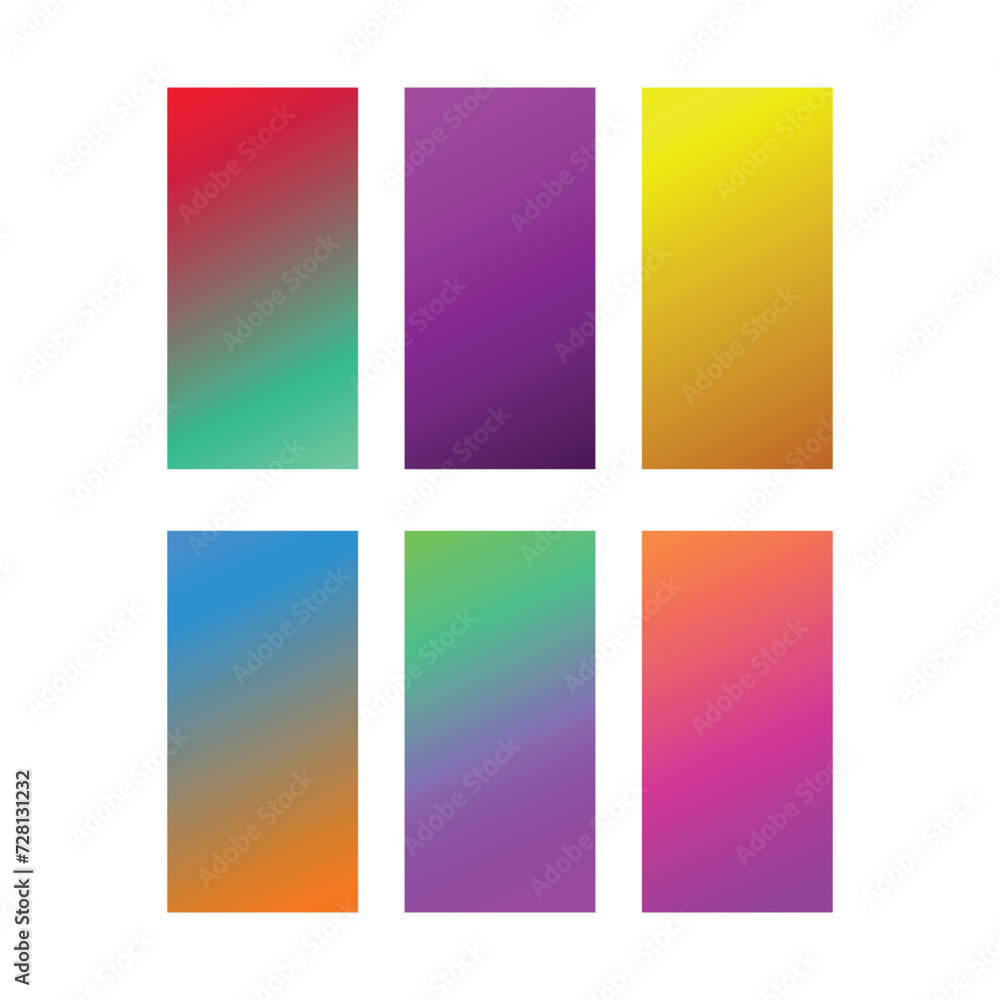 Poster set of colorful gradient background screen minimal concept