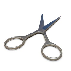 Retro Metal Professional Tailor Silver Scissors on a White Background
