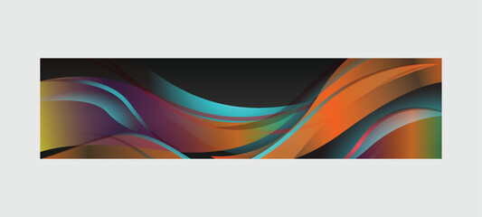 Vibrant gradient dynamic abstract horizontal banner template