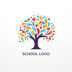 A colorful and whimsical logo for a autism school
