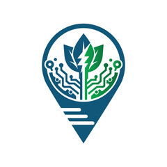 Eco Leaf Bolt Green Energy Vector Illustration