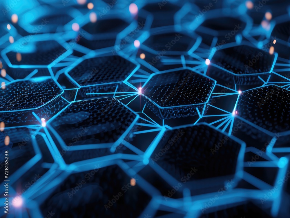 Poster abstract background hexagon network technology