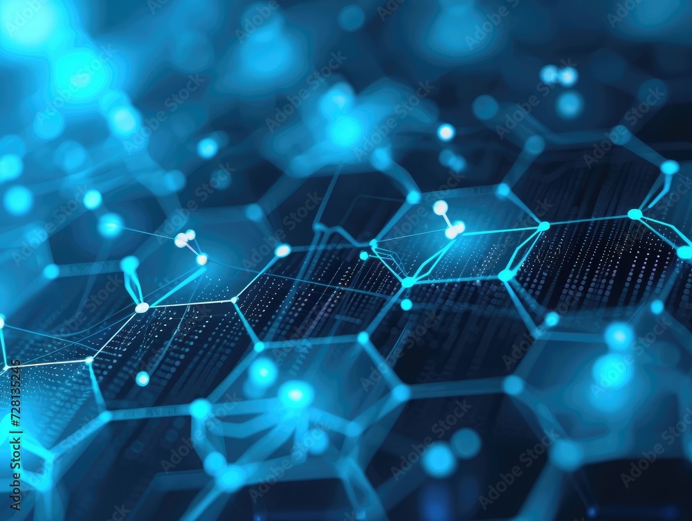 Poster abstract background hexagon network technology