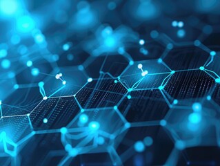 Obraz premium Abstract background hexagon network technology