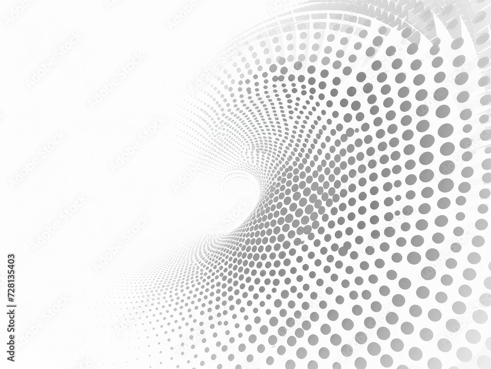 Poster abstract white and gray color geometric round shape background concept. halftone dots design backgro