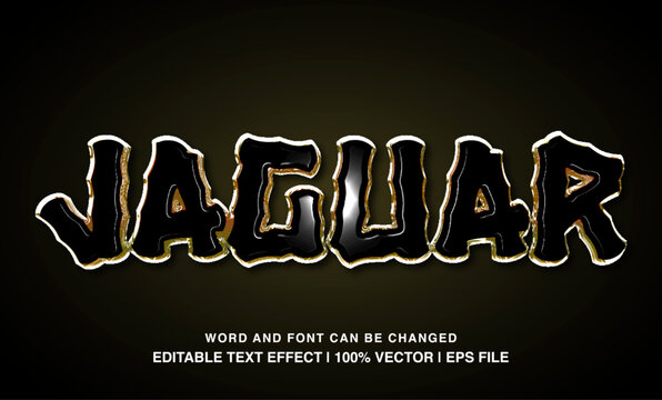 Jaguar editable text effect template, black glossy luxury text style, premium vector