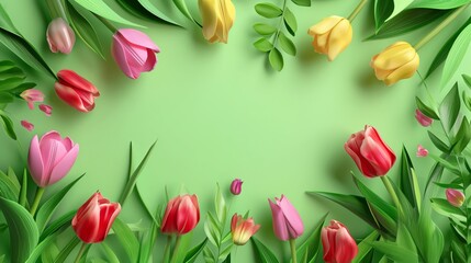 Tulips composition. Generative AI