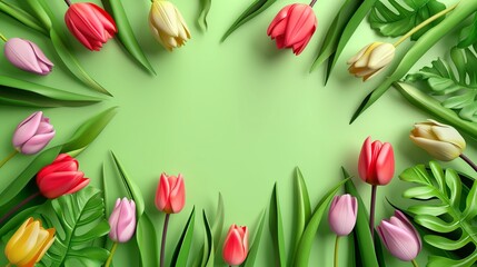 Tulips composition. Generative AI