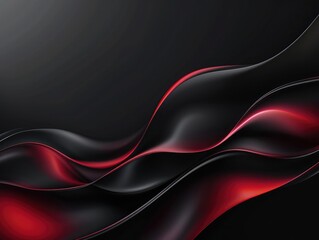 Panoramic Abstract fluid wave curve banner with a dark background.Black abstract background design. Black abstract background. Wave pattern. Curves. Black curves. Dark. Flow