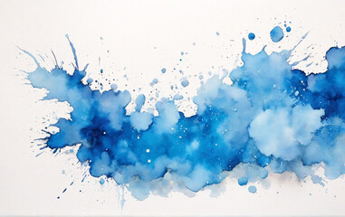 Abstract blue watercolor brush splash background