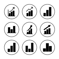 Fototapeta premium Growing graph Icon vector. Chart sign and symbol. diagram icon