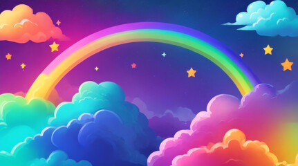 Rainbow unicorn background. Pastel glitter pink fantasy galaxy. Magic mermaid sky with bokeh. Holographic kawaii abstract space with stars and sparkles. Vector