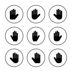 Obraz premium Hand icon set vector. hand sign and symbol. hand gesture