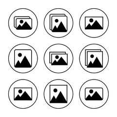 Picture icon set vector. photo gallery sign and symbol. image icon