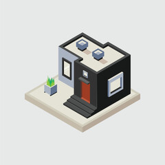 Isometric house concept design vector