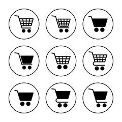 Shopping icon set vector. Shopping cart sign and symbol. Trolley icon