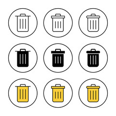 Trash icon set vector. trash can icon. delete sign and symbol.