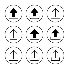 Upload icon set vector. load data sign and symbol