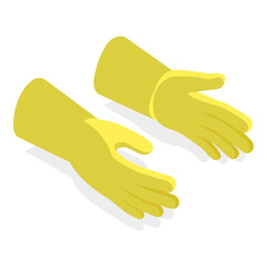 3D Isometric Flat  Set of Gloves. Item 5