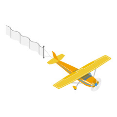 3D Isometric Flat  Set of Aircrafts In Sky With Banners. Item 2 © TarikVision